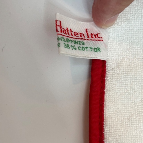 VTG 90s House of Hattan Xmas Bib Babys First Christmas Holiday Santa Embroidered - Picture 5 of 8